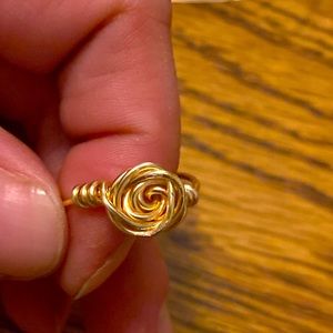 Handmade rose wire ring